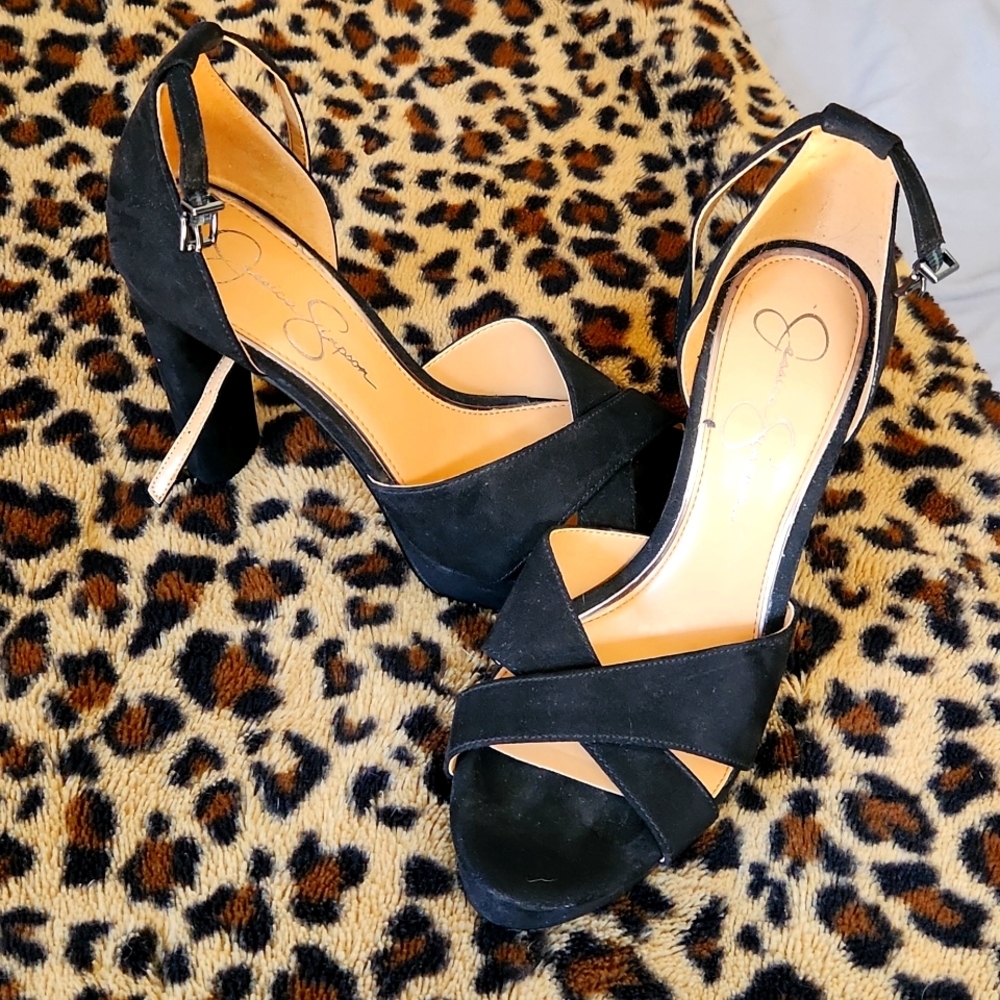 Jessica Simpson heels, black, size 9